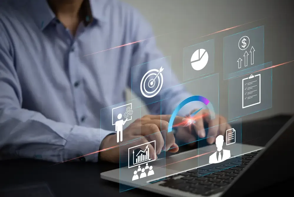 future of home services has a dealer analyzing lead with predictive data